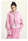 Women's Fleece Zip-up Cropped Hoodie