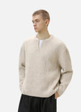 Streetwear 3D Cable Stitch Design Knitted Sweater