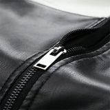 Contrast Colors Leather Biker Jacket