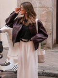 Y2K Zip-Up Faux Leather Jacket