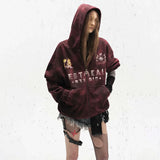 Y2K Spring Breathable Red Zip Up Hooded Sweatshirt