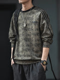 Streetwear Suede Striped Sport Sweatshirt