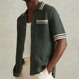Men's Stylish Hollow Out Knitted Shirt