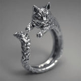 Vintage Witch Cat Opening Ring