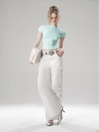 Women's Solid Color Crop Top