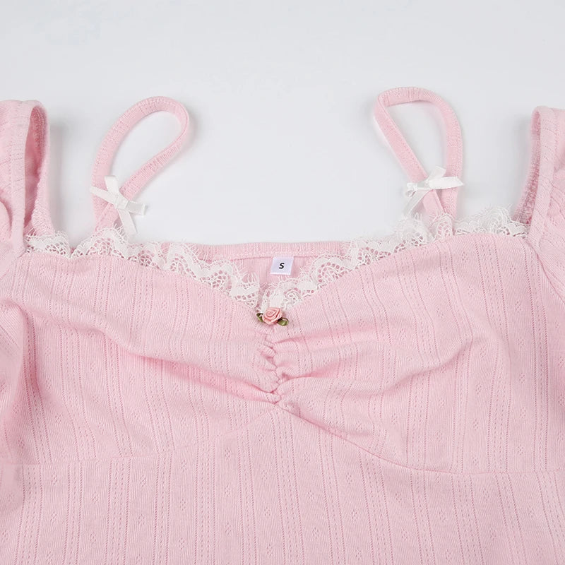 Coquette Long-Sleeve Crop Top