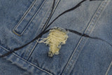 Retro Spider Web Denim Jacket