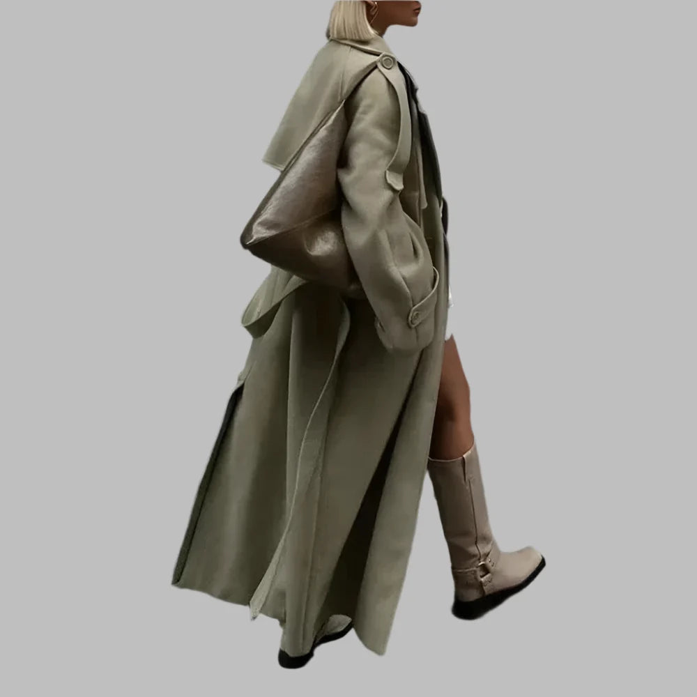 Vintage Solid Chic Long Coat
