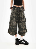 Camouflage Loose Cargo Shorts
