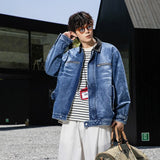 Trendy American Motorcycle Denim Jacket