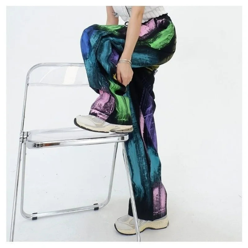 Graffiti Colorful Oversize Elastic Waist Pants