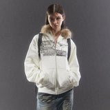 Vintage Grunge Aesthetic Fur Coat Jacket