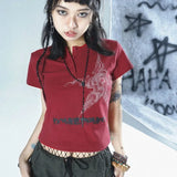 Y2K E-Girl Cropped Graphic T-Shirt