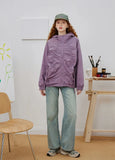 Minimalist Pleated Loose Fit Hooded Windbreaker Jacket