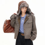 Women Oversize Elegant Cropped Trench Jacket