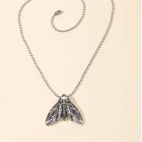 Gothic Skull Moth Charm Necklace