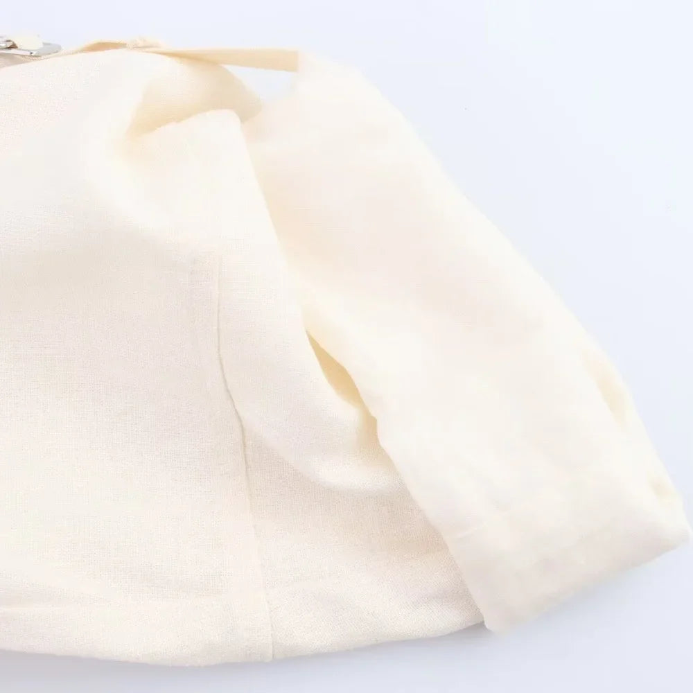 Insulated Linen Blend Zipper Windbreaker Jacket