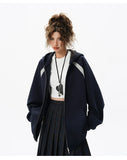 Y2K Minimalist Solid Color Casual Sweatshirt