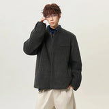Essential Stand Collar Woolen Loose Jacket