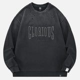 Ripped Casual Heavyweight Cotton Sweatshirt
