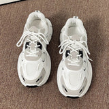 Breathable Chunky White Platform Sneaker