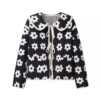 Boho Floral Reversible Padded Jacket