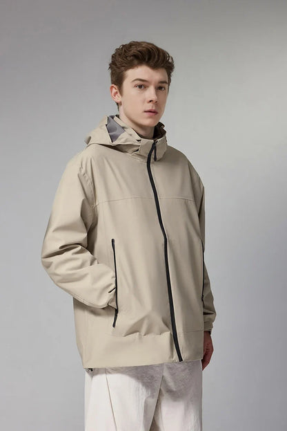 High-Collar Zipper Jacket