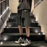 Button Zipper Pocket Fashionable Loose Shorts
