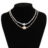 Turtle & Beaded Two-Pack Necklace Set