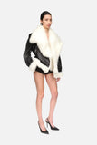 Luxurious High Quality Faux Fur PU Leather Jacket