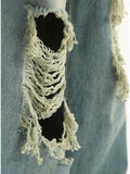 Distressed Broken Hole Straight Leg Jeans