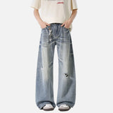 Summer Ripped Hole Wide Leg Jeans
