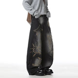 Durable Patchwork Raw Edge Denim Jeans