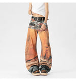 Original Pattern Loose Casual Wide Leg Jeans