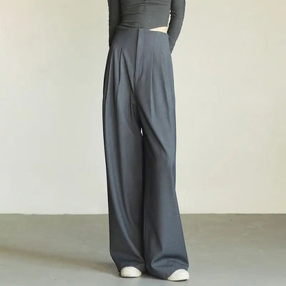 Classic Comfort Draping Effect High Waist Wide Pants