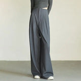 Classic Comfort Draping Effect High Waist Wide Pants