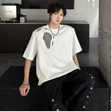 Patchwork Hollow Out Short Sleeve T-Shirt