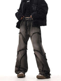 Crisscross Stitch Baggy Jeans