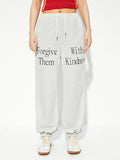 Comfortable Letter Print Drawstring Sweatpants