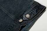 Y2K Distressed Single Breasted Washed Denim Jacket