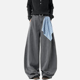 American Style Scarf Square Wide Leg Jeans