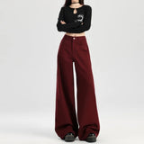 Retro Loose Red Emo High Waist Denim Jeans