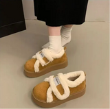 Cozy Furry Platform Loafers Shoes