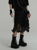 Vintage Patchwork Frayed Denim Jorts