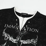 Dark Gothic Punk Fake Two-Piece Long T-Shirt