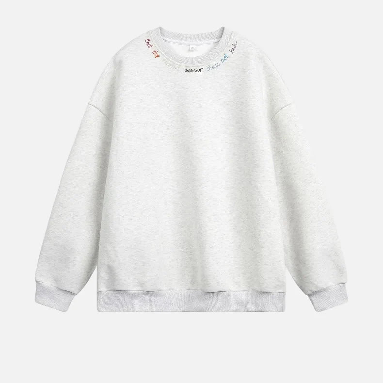 Rainbow Letter Embroidery Crewneck Sweatshirt