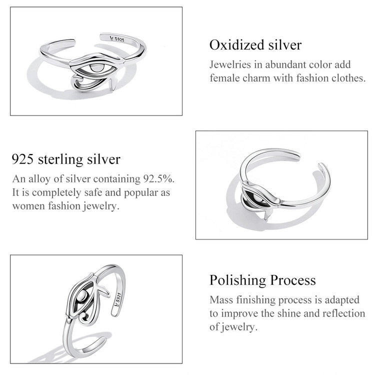 Eye of Horus Egypt 925 Sterling Silver Ring