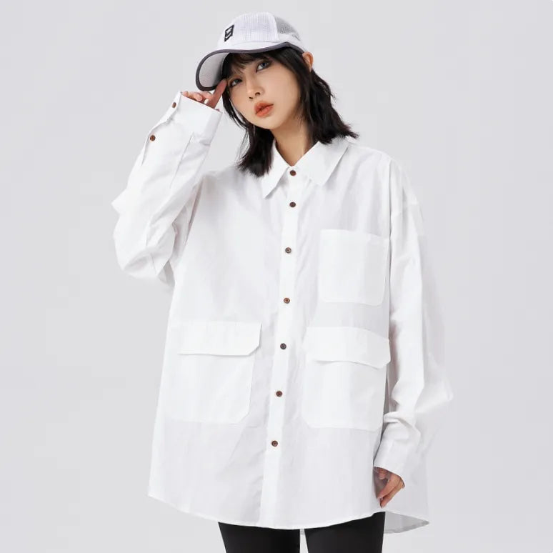 Oversized Solid Color Blank Shirt