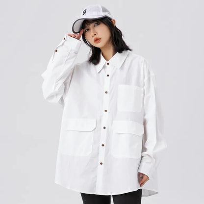 Oversized Solid Color Blank Shirt