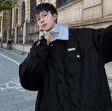 Korean Velvet Fur Collar Padded Parka Jacket